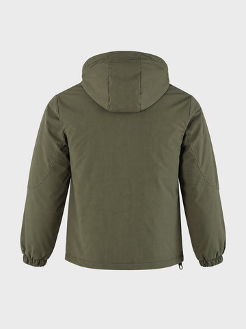 Men's Olive Regular Fit Solid Casual Jacket