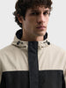 Men's Black Regular Fit Colourblocked Casual Jacket