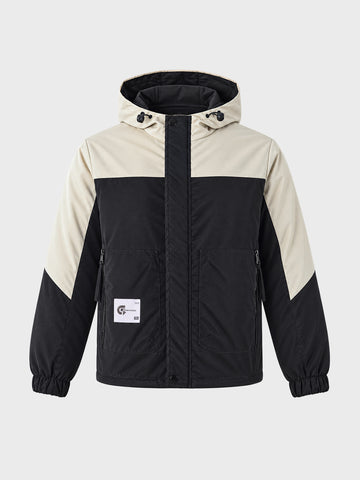 Men's Black Regular Fit Colourblocked Casual Jacket