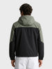 Men's Black Regular Fit Colourblocked Casual Jacket