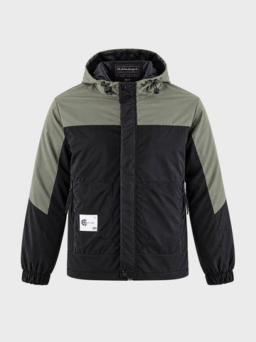 Men's Black Regular Fit Colourblocked Casual Jacket