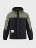 Men's Black Regular Fit Colourblocked Casual Jacket