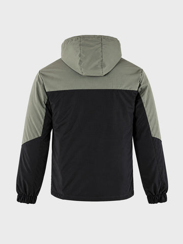 Men's Black Regular Fit Colourblocked Casual Jacket