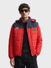 Men's Red Regular Fit Colourblocked Casual Jacket