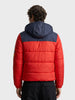Men's Red Regular Fit Colourblocked Casual Jacket