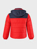 Men's Red Regular Fit Colourblocked Casual Jacket