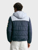 Men's Navy Blue Regular Fit Colourblocked Casual Jacket