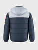 Men's Navy Blue Regular Fit Colourblocked Casual Jacket
