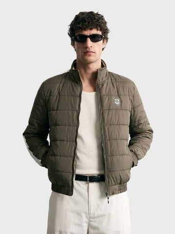 Men's Olive Regular Fit Solid Casual Jacket