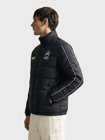 Men's Black Regular Fit Embroidered Casual Jacket