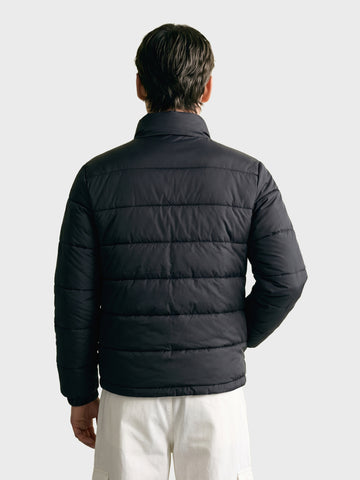 Men's Black Regular Fit Embroidered Casual Jacket