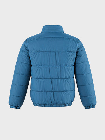 Men's Blue Regular Fit Graphic Printed Casual Jacket