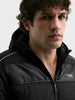 Men's Black Regular Fit Solid Casual Jacket