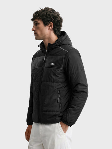 Men's Black Regular Fit Solid Casual Jacket