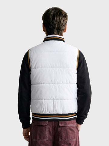 Men's White Regular Fit Embroidered Casual Jacket