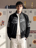 Men's Black Regular Fit Printed Casual Jacket