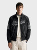 Men's Black Regular Fit Printed Casual Jacket
