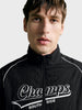 Men's Black Regular Fit Printed Casual Jacket