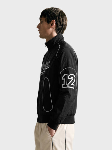 Men's Black Regular Fit Printed Casual Jacket