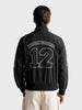 Men's Black Regular Fit Printed Casual Jacket