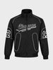 Men's Black Regular Fit Printed Casual Jacket