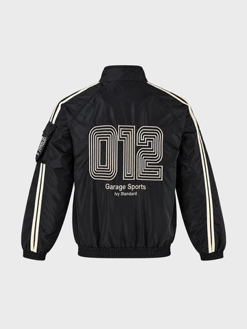 Men's Black Regular Fit Embroidered Casual Jacket