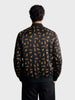 Men's Black Regular Fit Printed Casual Jacket