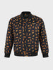 Men's Black Regular Fit Printed Casual Jacket