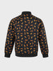 Men's Black Regular Fit Printed Casual Jacket