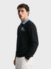 Men's Black Relaxed Fit Printed Casual Sweatshirt