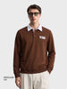 Men's Brown Regular Fit Solid Casual Sweatshirt