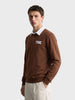 Men's Brown Regular Fit Solid Casual Sweatshirt