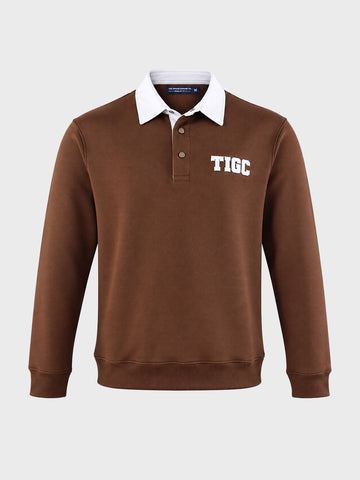 Men's Brown Regular Fit Solid Casual Sweatshirt