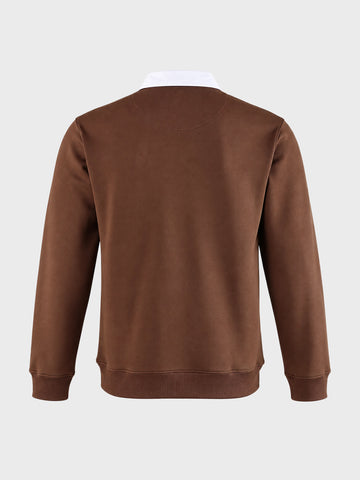 Men's Brown Regular Fit Solid Casual Sweatshirt