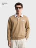 Men's Beige Regular Fit Solid Casual Sweatshirt