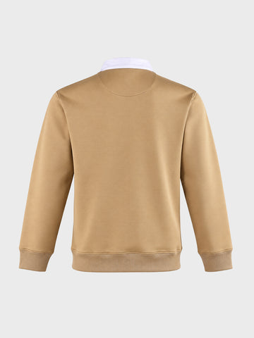 Men's Beige Regular Fit Solid Casual Sweatshirt