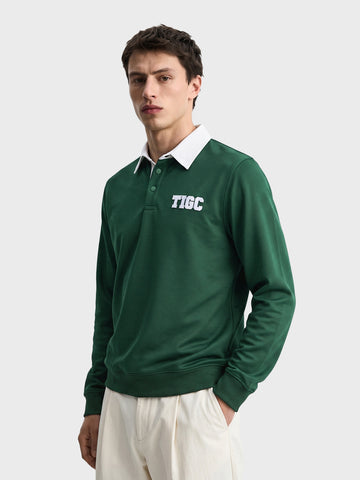 Men's Green Regular Fit Solid Casual Sweatshirt