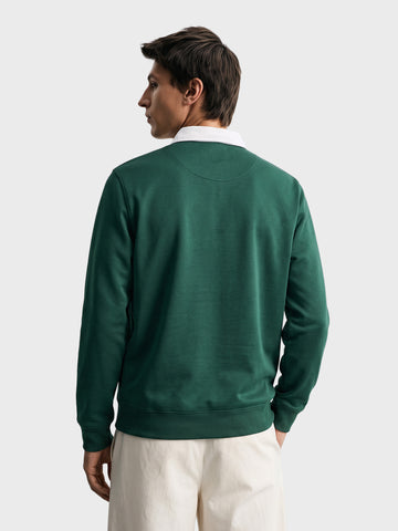Men's Green Regular Fit Solid Casual Sweatshirt