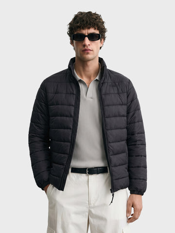 Men's Black Regular Fit Solid Casual Jacket