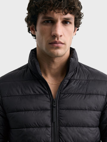 Men's Black Regular Fit Solid Casual Jacket