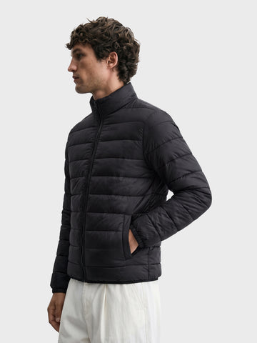 Men's Black Regular Fit Solid Casual Jacket