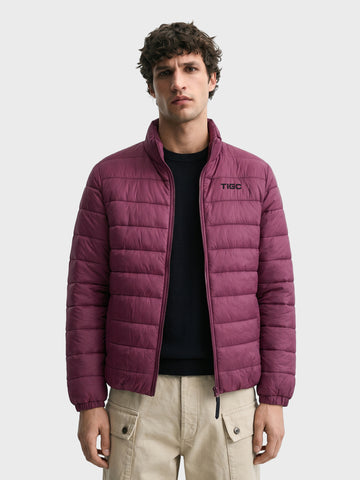 Men's Maroon Regular Fit Solid Casual Jacket