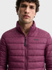 Men's Maroon Regular Fit Solid Casual Jacket