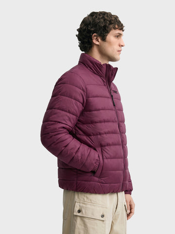 Men's Maroon Regular Fit Solid Casual Jacket