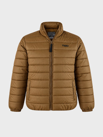 Men's Khaki Regular Fit Solid Casual Jacket