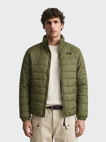 Men's Olive Regular Fit Solid Casual Jacket