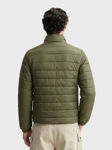 Men's Olive Regular Fit Solid Casual Jacket