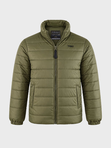 Men's Olive Regular Fit Solid Casual Jacket