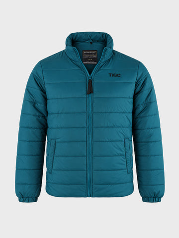 Men's Teal Regular Fit Solid Casual Jacket