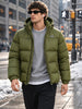 Men's Olive Regular Fit Solid Casual Jacket